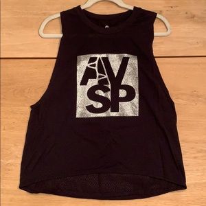 Avocado black mesh workout tank